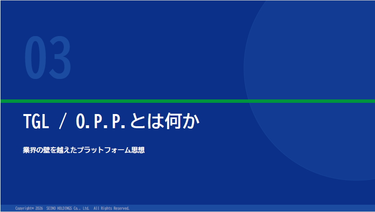 3. TGL / O.P.P. が描く業界協創モデル(フィジカルインターネット構想)